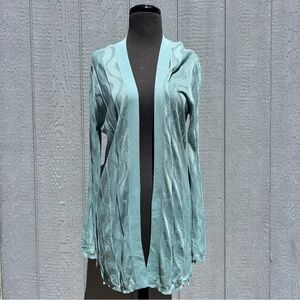 M Missoni Wavy Knit Open Front Cardigan in Robin's Egg Blue, EU44